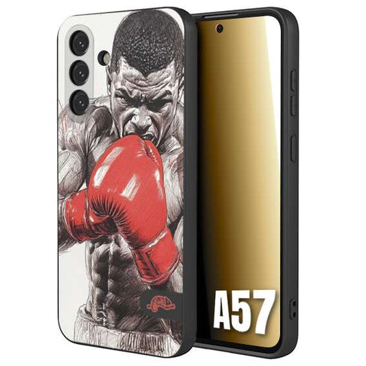 CUSTOMIZZA - Custodia cover nera morbida in tpu compatibile per Samsung A57 pugilato pugili disegno tattoo guantoni box pesi massimi gancio