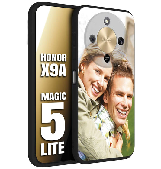 CUSTOMIZZA - Custodia cover nera morbida in tpu compatibile per Honor X9A - Honor Magic 5 Lite personalizzata con foto immagine scritta a piacere