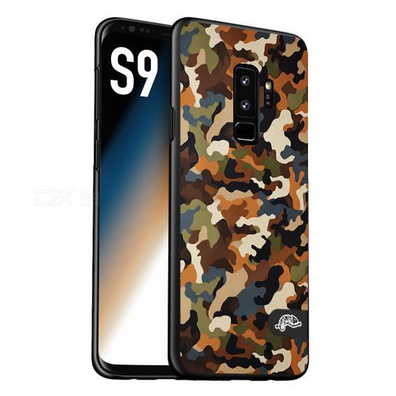 CUSTOMIZZA - Custodia cover nera morbida in tpu compatibile per Samsung S9 camouflage mimetico militare moderno blu marrone beige