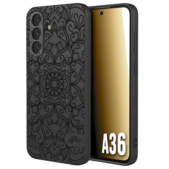 CUSTOMIZZA - Custodia cover nera morbida in tpu compatibile per Samsung A36 mandala nero fiore vedo non vedo donna