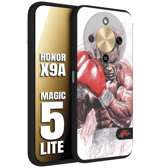 CUSTOMIZZA - Custodia cover nera morbida in tpu compatibile per Honor X9A - Honor Magic 5 Lite pugilato pugili disegno tattoo guantoni boxer pesi massimi iron mike