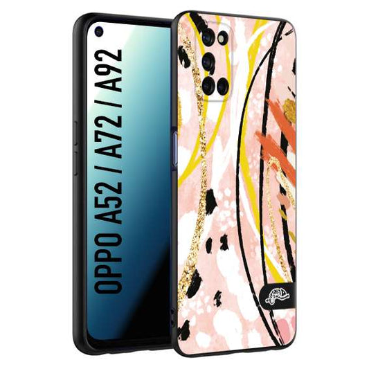 CUSTOMIZZA - Custodia cover nera morbida in tpu compatibile per Oppo A52 - A72 - A92 fiori astratti donna zebrato leopardato fantasia dorata gialla rosa colorata