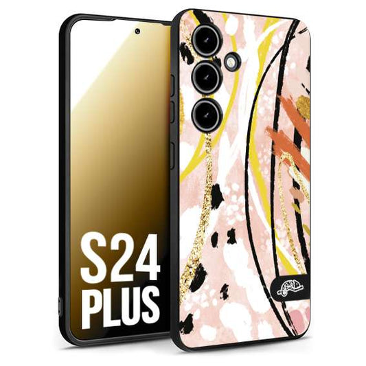 CUSTOMIZZA - Custodia cover nera morbida in tpu compatibile per Samsung S25 FE fiori astratti donna zebrato leopardato fantasia dorata gialla rosa colorata