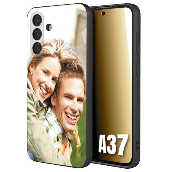 CUSTOMIZZA - Custodia cover nera morbida in tpu compatibile per Samsung A37 personalizzata con foto immagine scritta a piacere