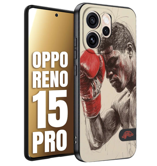 CUSTOMIZZA - Custodia cover nera morbida in tpu compatibile per Oppo Reno 15 PRO pugilato pugili disegno tattoo guantoni boxer pesi massimi