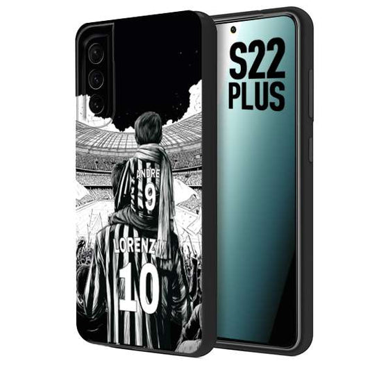 CUSTOMIZZA - Custodia cover nera morbida in tpu compatibile per Samsung S22 PLUS personalizzata calcio football nome e numero calciatori bianconeri bianca e nera