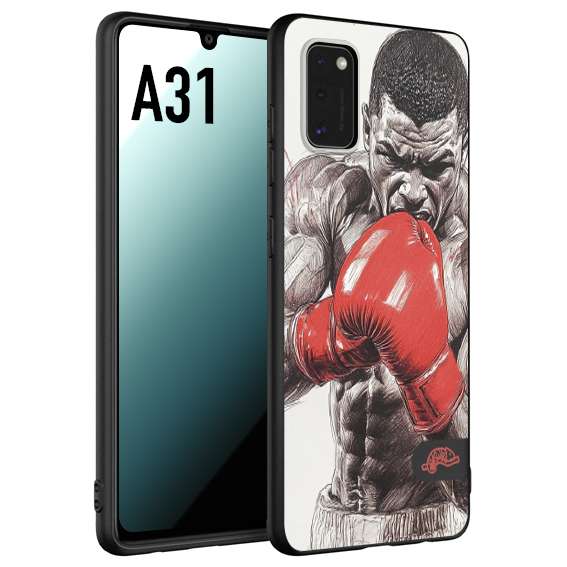 CUSTOMIZZA - Custodia cover nera morbida in tpu compatibile per Samsung A31 pugilato pugili disegno tattoo guantoni box pesi massimi gancio