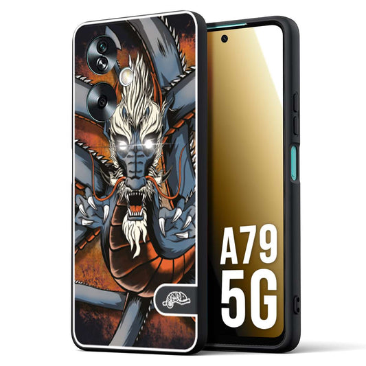 CUSTOMIZZA - Custodia cover nera morbida in tpu compatibile per Oppo A79 5G drago giapponese tattoo japan dragon