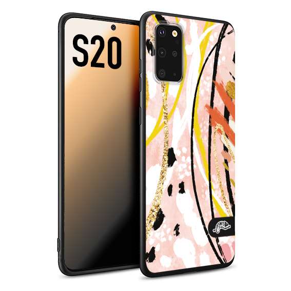 CUSTOMIZZA - Custodia cover nera morbida in tpu compatibile per Samsung S20 fiori astratti donna zebrato leopardato fantasia dorata gialla rosa colorata