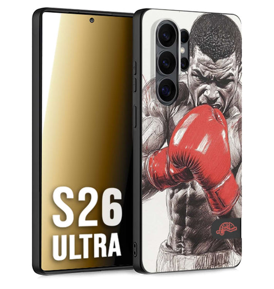 CUSTOMIZZA - Custodia cover nera morbida in tpu compatibile per Samsung S26 ULTRA pugilato pugili disegno tattoo guantoni box pesi massimi gancio