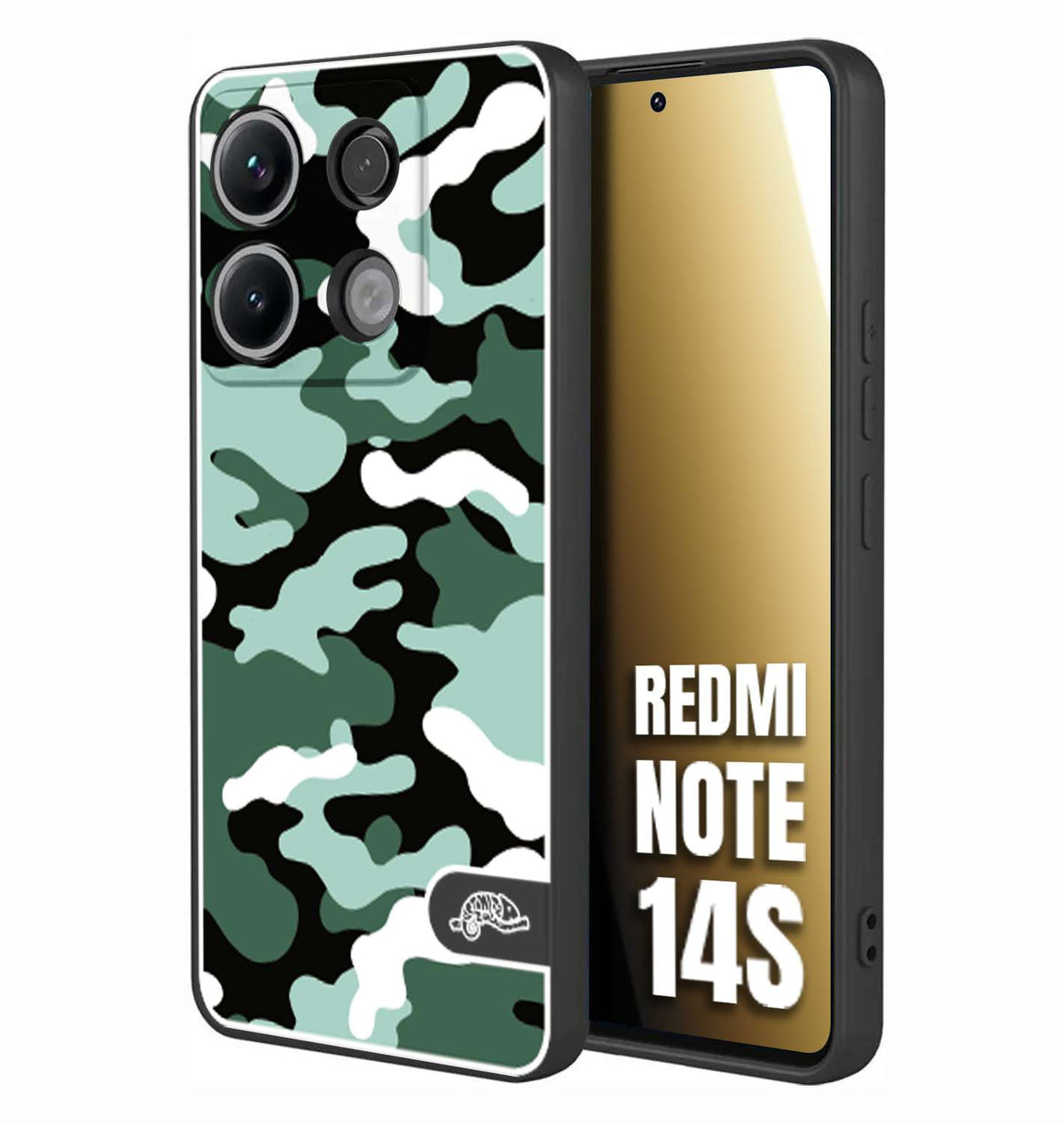 CUSTOMIZZA - Custodia cover nera morbida in tpu compatibile per Xiaomi Redmi Note 14S camouflage mimetico militare verde green