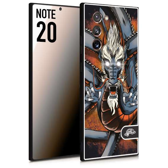 CUSTOMIZZA - Custodia cover nera morbida in tpu compatibile per Samsung NOTE 20 drago giapponese tattoo japan dragon