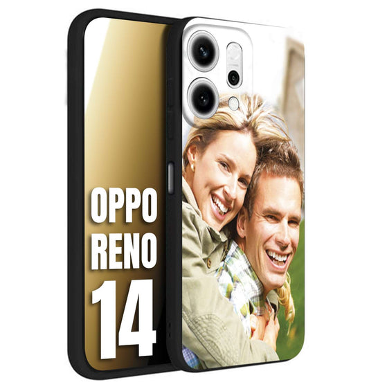 CUSTOMIZZA - Custodia cover nera morbida in tpu compatibile per Oppo Reno 14 personalizzata con foto immagine scritta a piacere