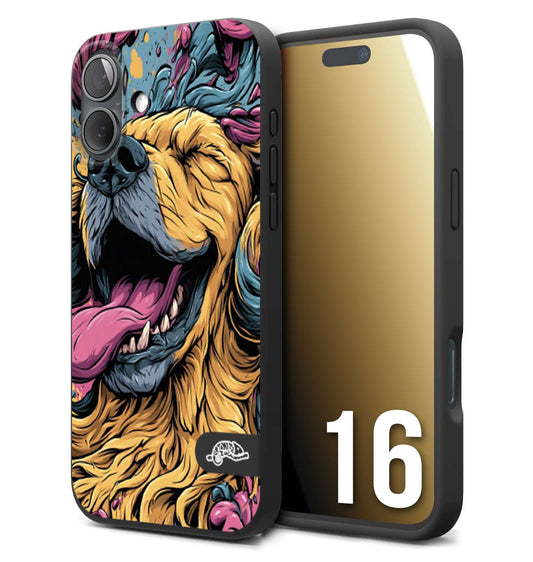 CUSTOMIZZA - Custodia cover nera morbida in tpu compatibile per iPhone 16 Negroni cocktail teschio illustrazione rosso arancia ghiaccio piccante street art fumetto