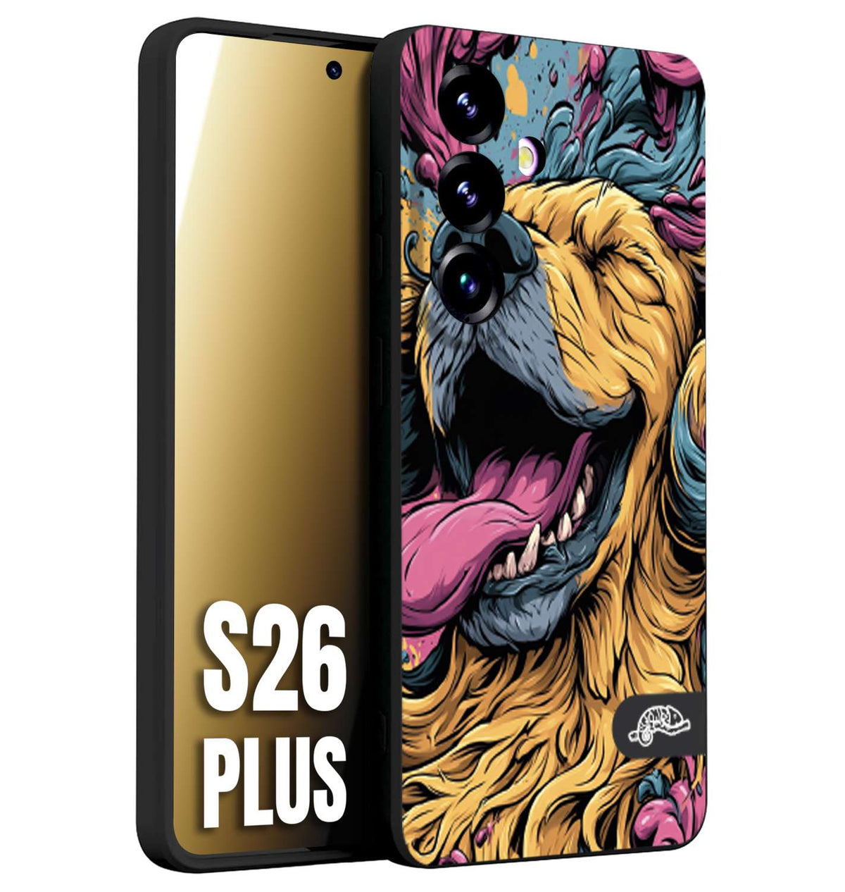 CUSTOMIZZA - Custodia cover nera morbida in tpu compatibile per Samsung S26 PLUS Negroni cocktail teschio illustrazione rosso arancia ghiaccio piccante street art fumetto