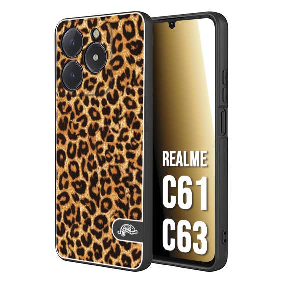 CUSTOMIZZA - Custodia cover nera morbida in tpu compatibile per Oppo C61 - C63 leopardato maculato donna marrone leopard brown