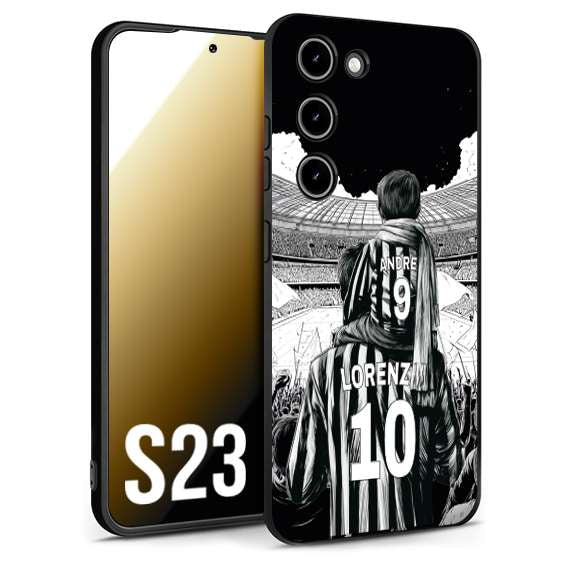 CUSTOMIZZA - Custodia cover nera morbida in tpu compatibile per Samsung S23 personalizzata calcio football nome e numero calciatori bianconeri bianca e nera