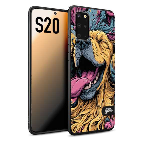 CUSTOMIZZA - Custodia cover nera morbida in tpu compatibile per Samsung S20 Golden Retriever illustrazione cane pop art cane street art cartone animato