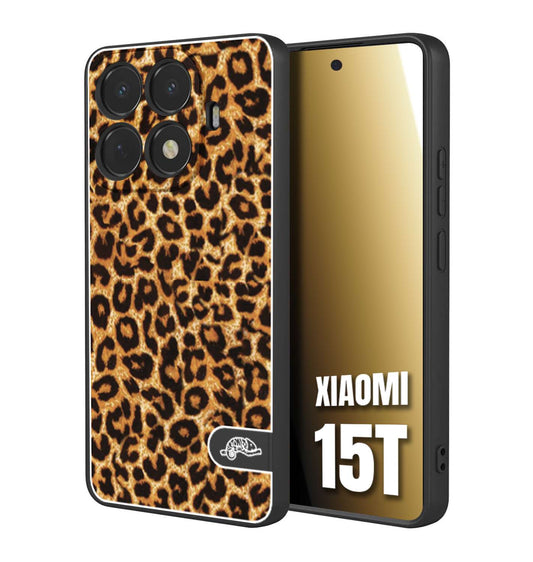 CUSTOMIZZA - Custodia cover nera morbida in tpu compatibile per Xiaomi 15T leopardato maculato donna marrone leopard brown