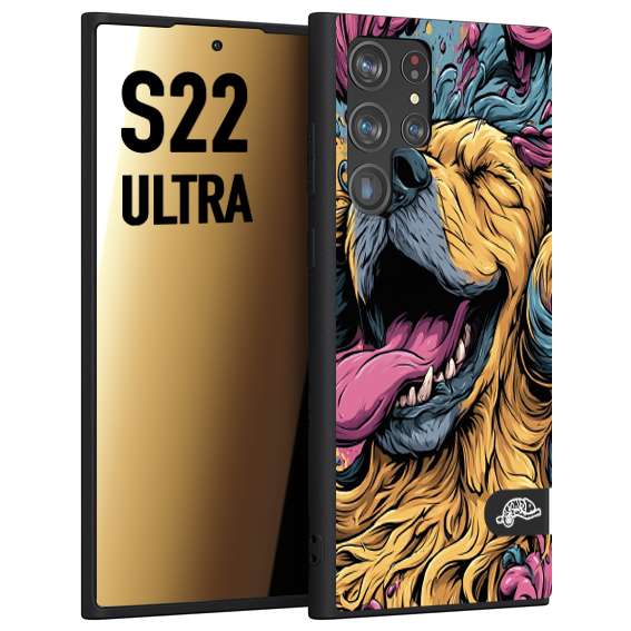 CUSTOMIZZA - Custodia cover nera morbida in tpu compatibile per Samsung S22 ULTRA Negroni cocktail teschio illustrazione rosso arancia ghiaccio piccante street art fumetto
