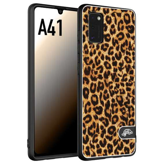 CUSTOMIZZA - Custodia cover nera morbida in tpu compatibile per Samsung A41 leopardato maculato donna marrone leopard brown