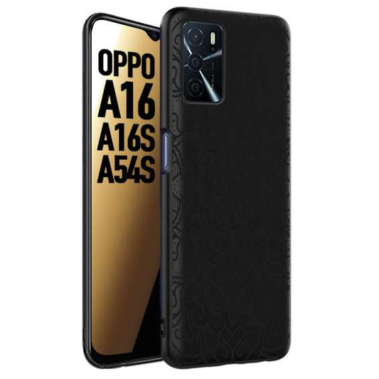 CUSTOMIZZA - Custodia cover nera morbida in tpu compatibile per Oppo A16 - A16S - A54S mandala nero fiore vedo non vedo donna