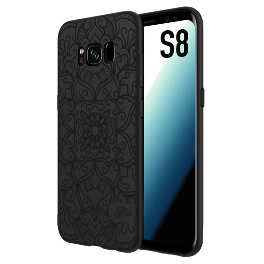 CUSTOMIZZA - Custodia cover nera morbida in tpu compatibile per Samsung S8 mandala nero fiore vedo non vedo donna