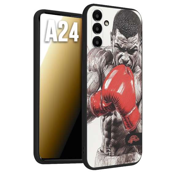 CUSTOMIZZA - Custodia cover nera morbida in tpu compatibile per Samsung A24 pugilato pugili disegno tattoo guantoni box pesi massimi gancio