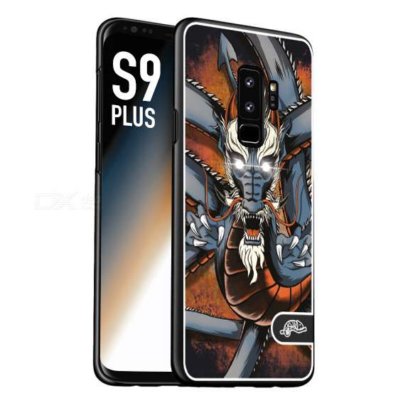 CUSTOMIZZA - Custodia cover nera morbida in tpu compatibile per Samsung S9 PLUS drago giapponese tattoo japan dragon