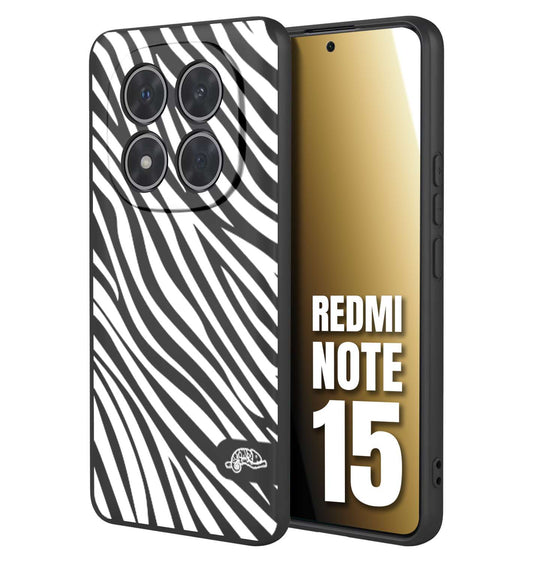 CUSTOMIZZA - Custodia cover nera morbida in tpu compatibile per Xiaomi Redmi Note 15 zebrata maculata a rilievo soft touch donna bianca