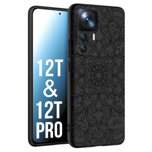 CUSTOMIZZA - Custodia cover nera morbida in tpu compatibile per Xiaomi 12T - 12T PRO mandala nero fiore vedo non vedo donna