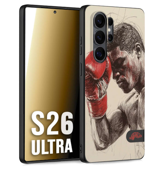 CUSTOMIZZA - Custodia cover nera morbida in tpu compatibile per Samsung S26 ULTRA pugilato pugili disegno tattoo guantoni boxer pesi massimi