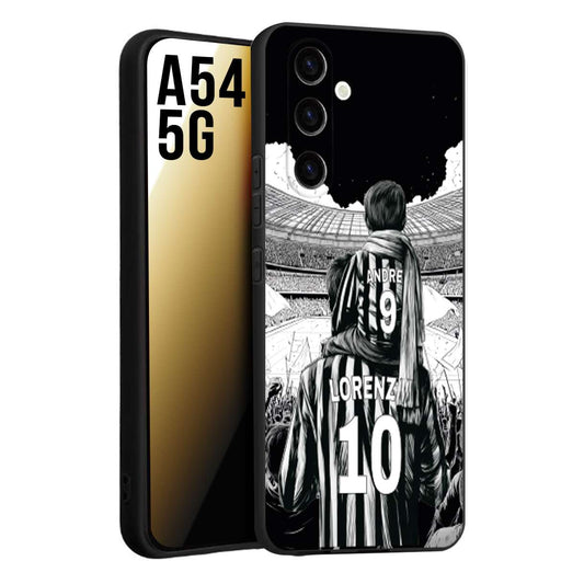 CUSTOMIZZA - Custodia cover nera morbida in tpu compatibile per Samsung A54 5G personalizzata calcio football nome e numero calciatori bianconeri bianca e nera