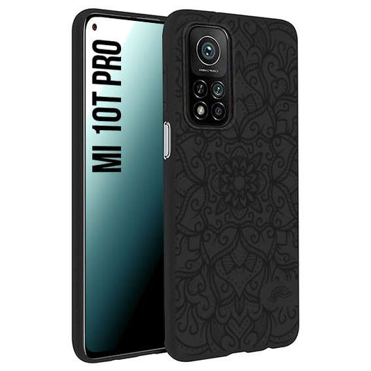 CUSTOMIZZA - Custodia cover nera morbida in tpu compatibile per Xiaomi Mi 10T PRO mandala nero fiore vedo non vedo donna