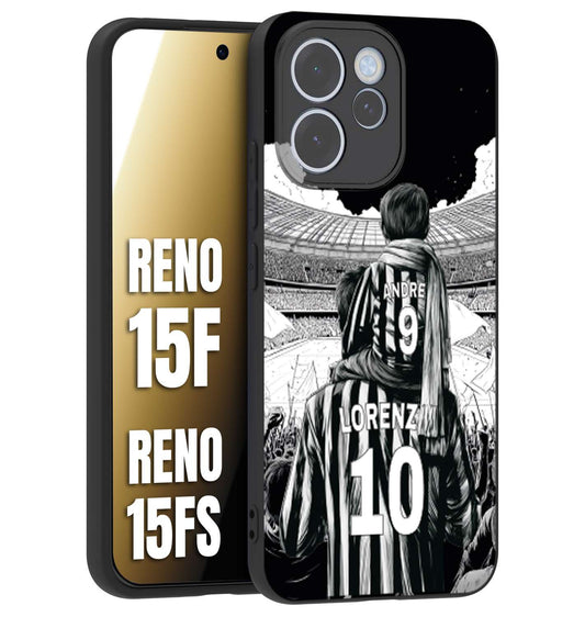 CUSTOMIZZA - Custodia cover nera morbida in tpu compatibile per Oppo Reno 15 F - Reno 15 FS personalizzata calcio football nome e numero calciatori bianconeri bianca e nera