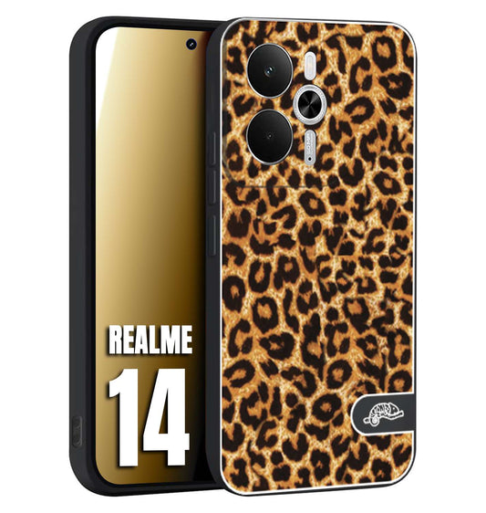 CUSTOMIZZA - Custodia cover nera morbida in tpu compatibile per Realme 14 5G leopardato maculato donna marrone leopard brown