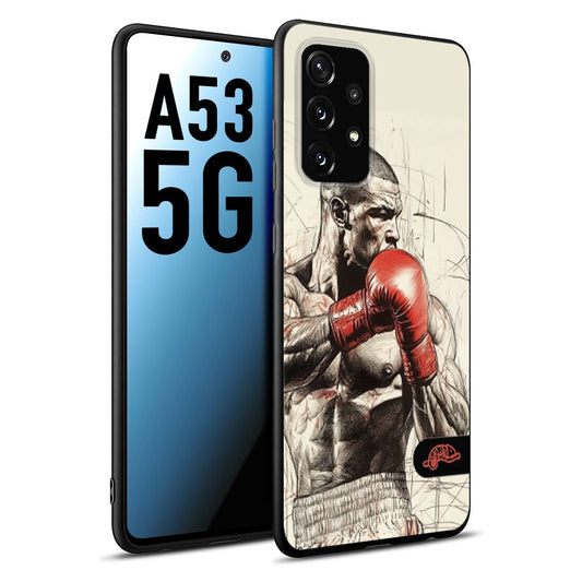 CUSTOMIZZA - Custodia cover nera morbida in tpu compatibile per Samsung A53 5G pugilato pugili disegno tattoo guantoni box sport ring