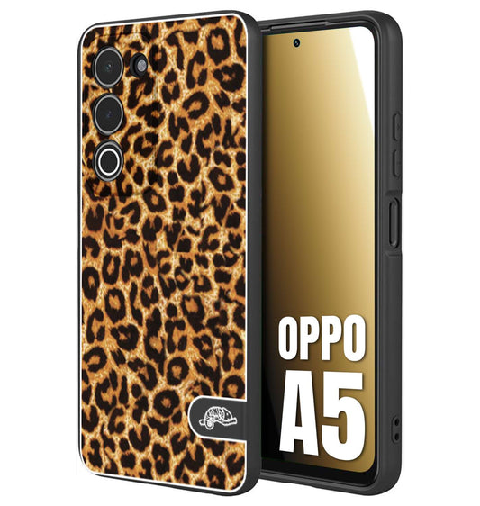 CUSTOMIZZA - Custodia cover nera morbida in tpu compatibile per Oppo A5 leopardato maculato donna marrone leopard brown
