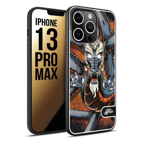 CUSTOMIZZA - Custodia cover nera morbida in tpu compatibile per iPhone 13 PRO MAX drago giapponese tattoo japan dragon