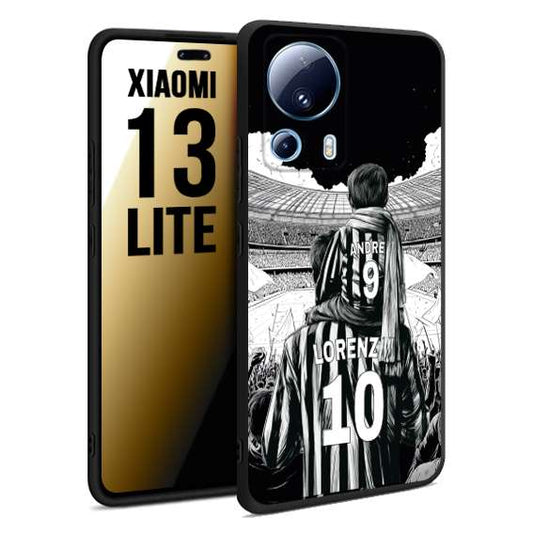 CUSTOMIZZA - Custodia cover nera morbida in tpu compatibile per Xiaomi 13 LITE personalizzata calcio football nome e numero calciatori bianconeri bianca e nera