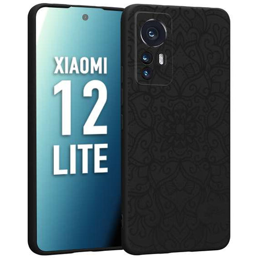 CUSTOMIZZA - Custodia cover nera morbida in tpu compatibile per Xiaomi 12 LITE mandala nero fiore vedo non vedo donna