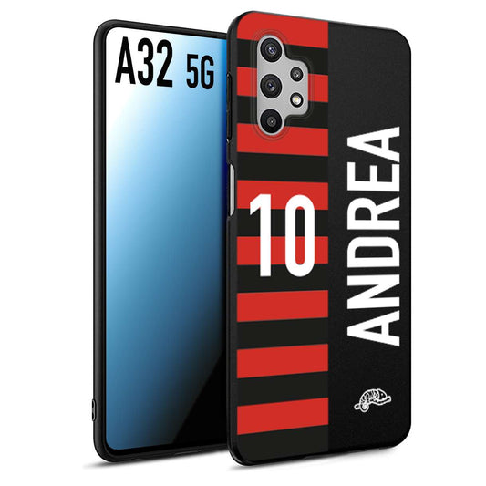 CUSTOMIZZA - Custodia cover nera morbida in tpu compatibile per Samsung A32 5G personalizzata calcio football nome e numero calciatori rossonera