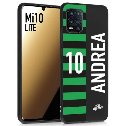 CUSTOMIZZA - Custodia cover nera morbida in tpu compatibile per Xiaomi Mi 10 LITE personalizzata calcio football nome e numero calciatori neroverde