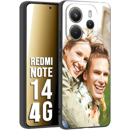CUSTOMIZZA - Custodia cover nera morbida in tpu compatibile per Xiaomi Redmi Note 14 4G personalizzata con foto immagine scritta a piacere