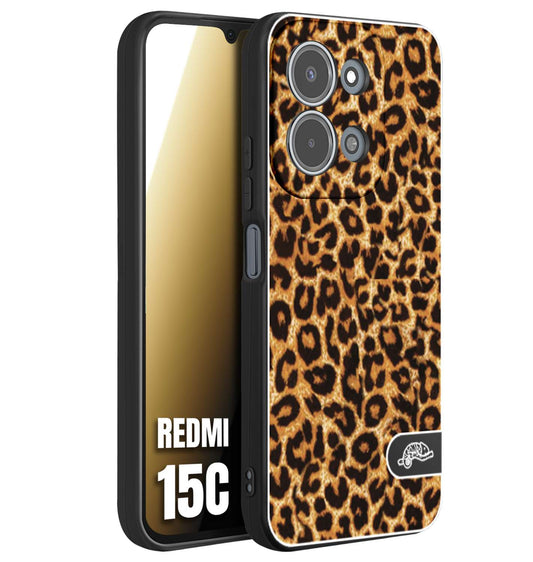 CUSTOMIZZA - Custodia cover nera morbida in tpu compatibile per Xiaomi Redmi 15C leopardato maculato donna marrone leopard brown