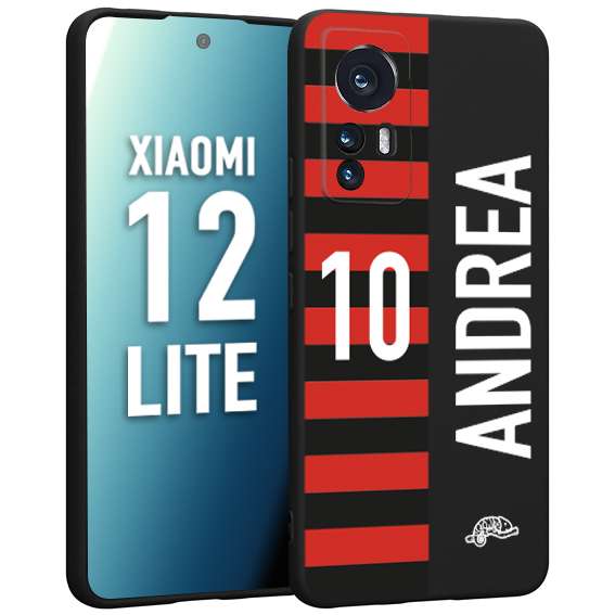 CUSTOMIZZA - Custodia cover nera morbida in tpu compatibile per Xiaomi 12 LITE personalizzata calcio football nome e numero calciatori rossonera