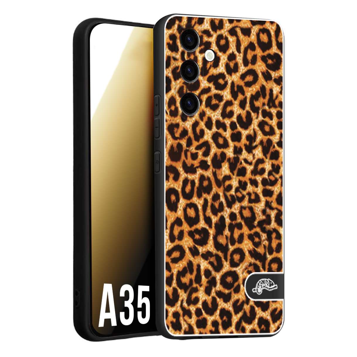 CUSTOMIZZA - Custodia cover nera morbida in tpu compatibile per Samsung A35 5G leopardato maculato donna marrone leopard brown