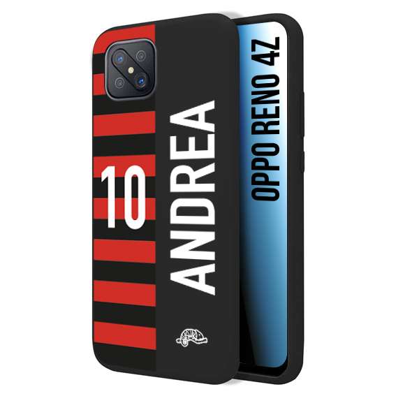 CUSTOMIZZA - Custodia cover nera morbida in tpu compatibile per Oppo Reno 4Z personalizzata calcio football nome e numero calciatori rossonera