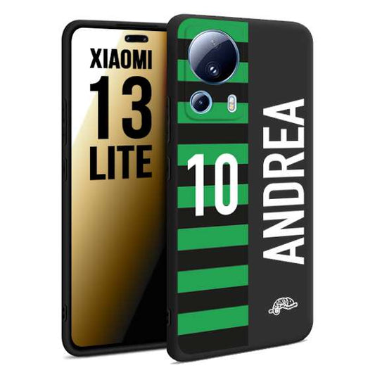 CUSTOMIZZA - Custodia cover nera morbida in tpu compatibile per Xiaomi 13 LITE personalizzata calcio football nome e numero calciatori neroverde