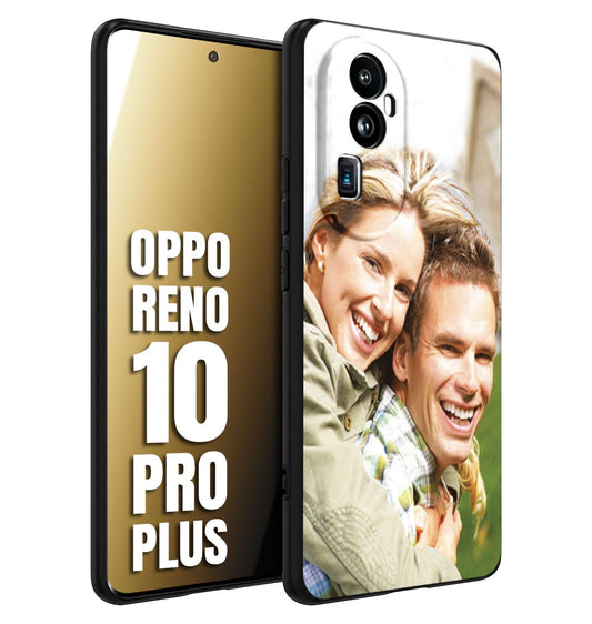 CUSTOMIZZA - Custodia cover nera morbida in tpu compatibile per Oppo Reno 10 PRO PLUS personalizzata con foto immagine scritta a piacere